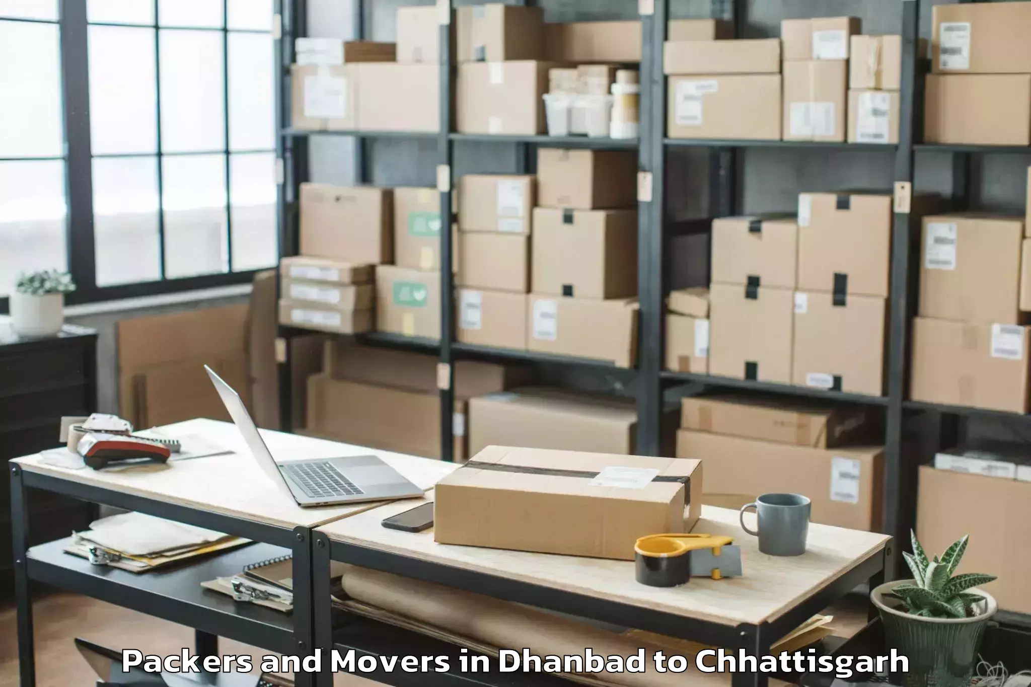 Comprehensive Dhanbad to Kondagaon Packers And Movers